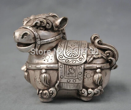 0 5'' China Silver Bronze Feng Shui Zodiac Horse Auspicious Bronze Statue
0 5'' China Silver Bronze Feng Shui Zodiac Horse Auspicious Bronze Statue