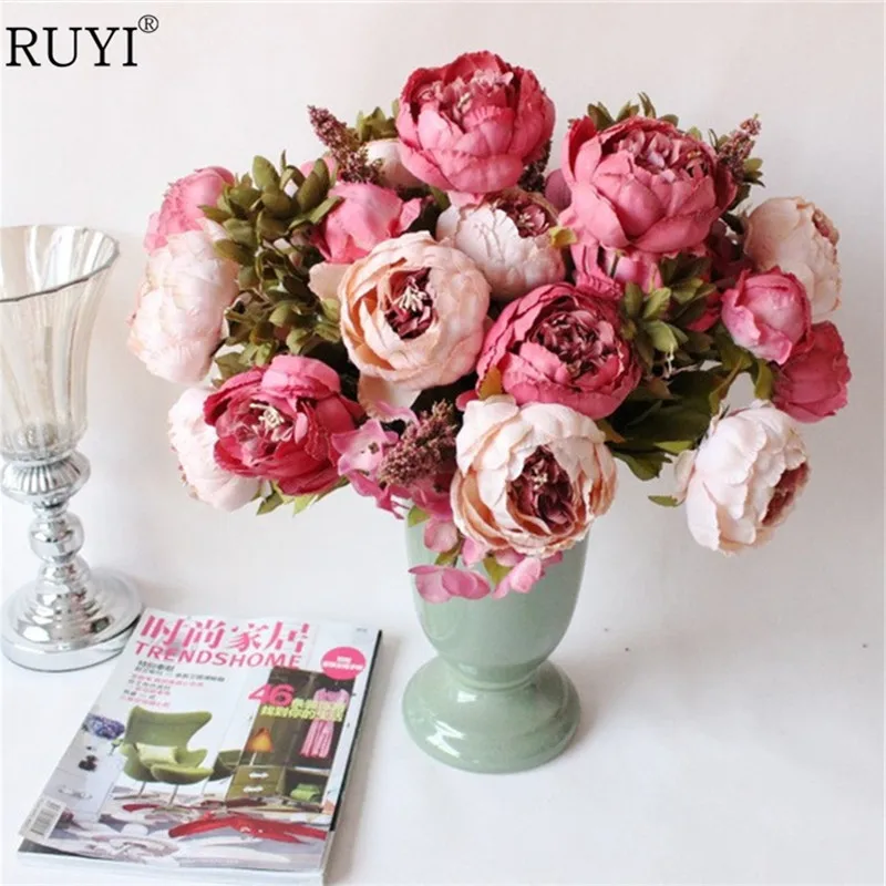 1pcs HIGHT Quality silk flower European 1 Bouquet Artificial Flowers Fall Vivid Peony Fake Leaf Wedding Home Party Decoration
1pcs HIGHT Quality silk flower European 1 Bouquet Artificial Flowers Fall Vivid Peony Fake Leaf Wedding Home Party Decoration