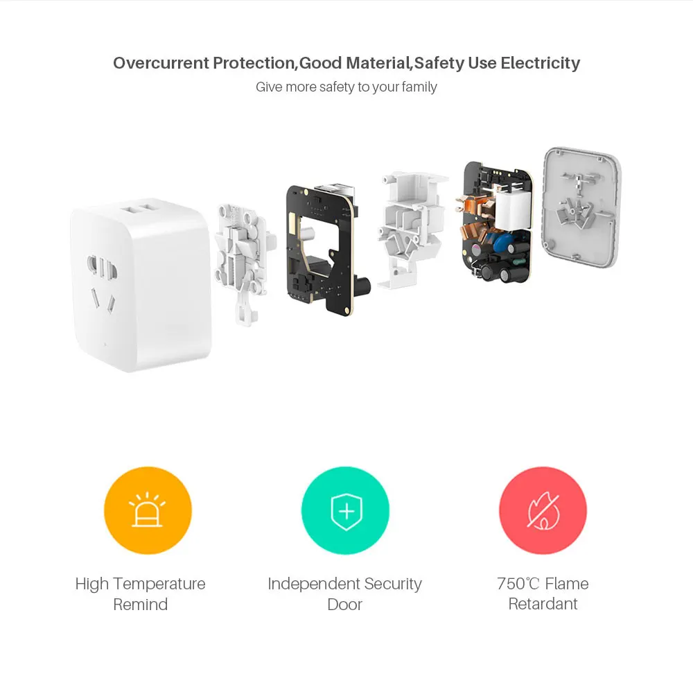 Xiaomi Mijia Smart wifi Socket Plug Enhanced Dual USB Fast Charger Timer Setting Electricity statistics Wireless APP Control (7)