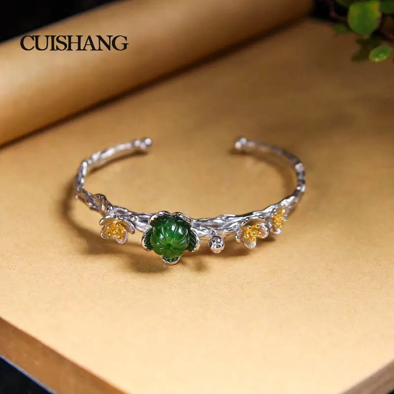 CSJ Real natural gemstone bracelet with Hetian Jasper in 925 sterling silver for womenWedding Engagement Valentine Party gift
CSJ Real natural gemstone bracelet with Hetian Jasper in 925 sterling silver for womenWedding Engagement Valentine Party gift