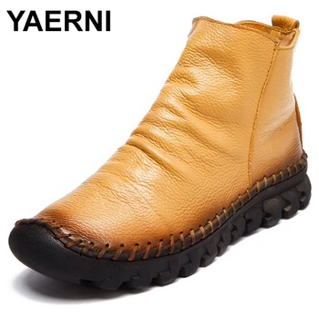 YAERNI Short Plush Ankle Boots 2018 Spring Fashion Genuine Leather Pleated Women Short Boots Female Casual Flat Shoes E609
YAERNI Short Plush Ankle Boots 2018 Spring Fashion Genuine Leather Pleated Women Short Boots Female Casual Flat Shoes E609