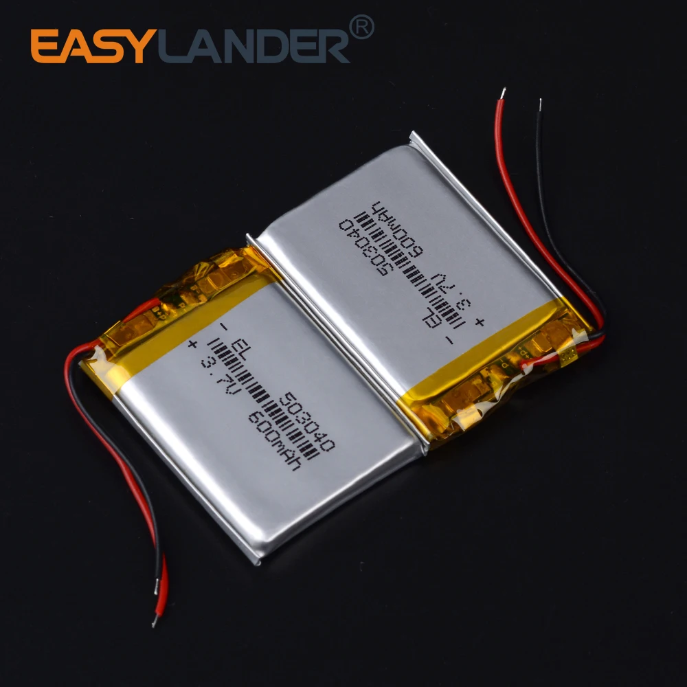 3 pcs 3.7V 600mAh 503040 Lithium Polymer LiPo li ion Rechargeable Battery For Mp3 MP4 MP5 GPS PSP bluetooth electronics part
3 pcs 3.7V 600mAh 503040 Lithium Polymer LiPo li ion Rechargeable Battery For Mp3 MP4 MP5 GPS PSP bluetooth electronics part