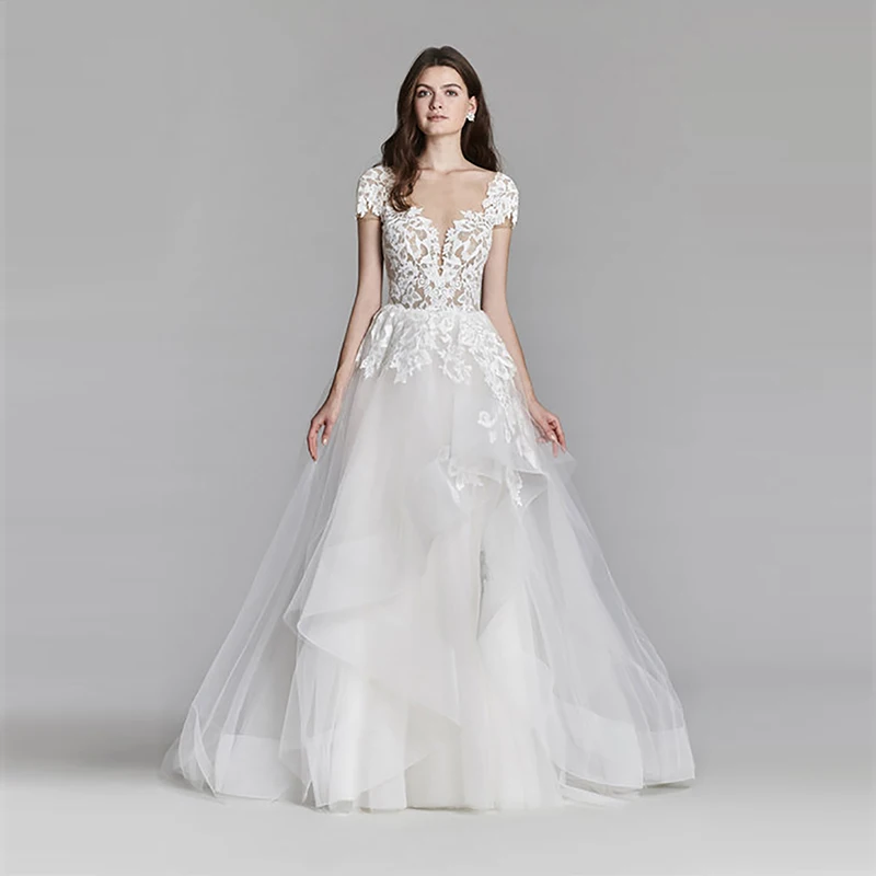 Verngo Luxury Ball Gown Wedding Dress Appliques Tulle Bridal Dress Custom Made Elegant Wedding Gowns Vestido De Novia
Verngo Luxury Ball Gown Wedding Dress Appliques Tulle Bridal Dress Custom Made Elegant Wedding Gowns Vestido De Novia