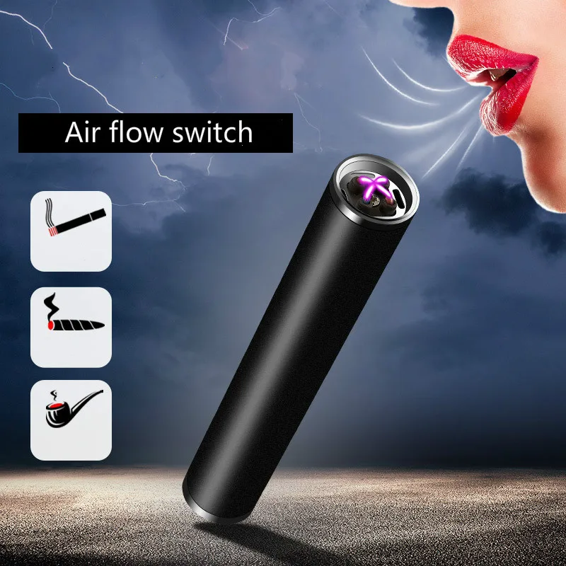 New Cylindrical Double Arc Air Flow Switch Metal USB Electronic Plasma Cigarette Lighter Windproof Cigarette Cigar Pipe Lighter
New Cylindrical Double Arc Air Flow Switch Metal USB Electronic Plasma Cigarette Lighter Windproof Cigarette Cigar Pipe Lighter