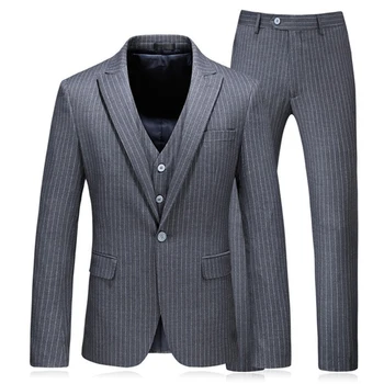 (Jacket+Pants+Vest)2018 New 3 Pieces Men's Suits with pants Blazers Prom Grey Wedding Suits for men Slim fit Plus Size S-5XL
(Jacket+Pants+Vest)2018 New 3 Pieces Men's Suits with pants Blazers Prom Grey Wedding Suits for men Slim fit Plus Size S-5XL