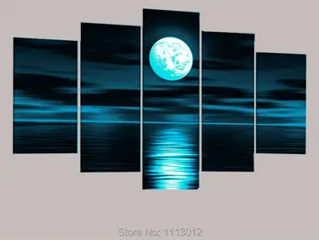 High Quality Blue Sea Moon Sky Oil Painting On Canvas 5 Pcs Sets Home Wall Art Picture For Living Room Decoration Modern Sale
High Quality Blue Sea Moon Sky Oil Painting On Canvas 5 Pcs Sets Home Wall Art Picture For Living Room Decoration Modern Sale