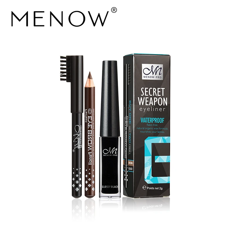 MENOW Brand Waterproof Liquid Eyeliner gift black and brown pencil Long lasting for up to 24 hours Make up set E401
MENOW Brand Waterproof Liquid Eyeliner gift black and brown pencil Long lasting for up to 24 hours Make up set E401