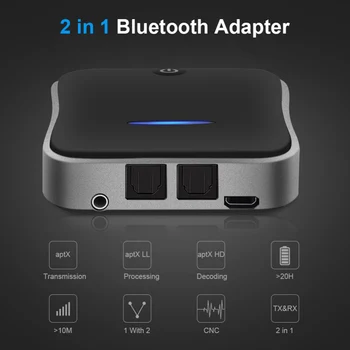 Bluetooth 5.0 Transmitter Receiver CSR8675 APTX HD LL Bt Audio Music Wireless Adapter 3.5mm 3.5 AUX Jack/SPDIF/RCA for TV PC Car
Bluetooth 5.0 Transmitter Receiver CSR8675 APTX HD LL Bt Audio Music Wireless Adapter 3.5mm 3.5 AUX Jack/SPDIF/RCA for TV PC Car