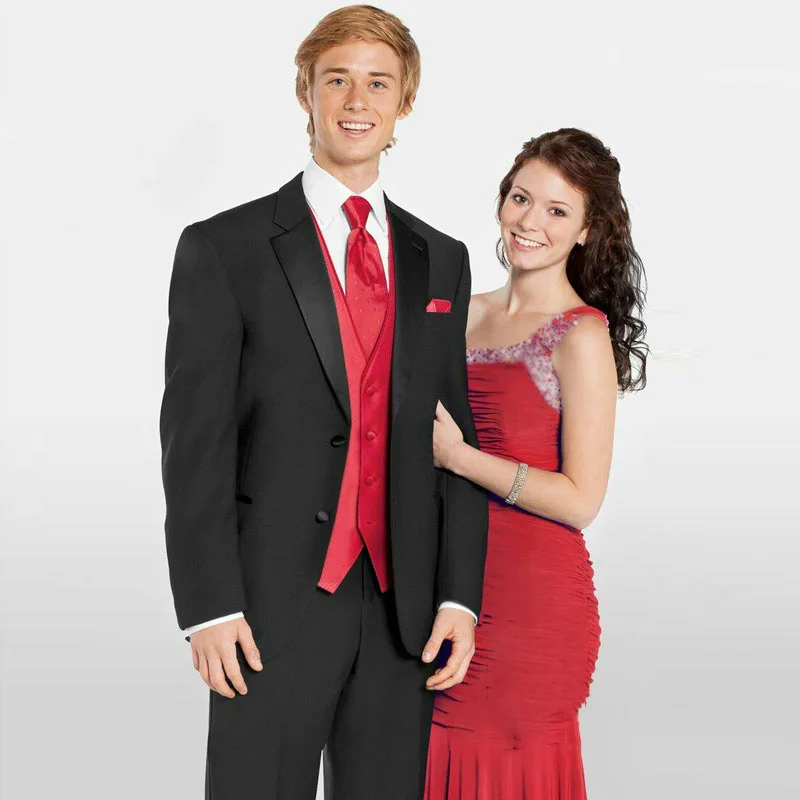 Black Men Suits for Wedding Groom Tuxedos Costume Homme 3Pieces Coat Pants Red Vest Costume Homme Slim Fit Terno Masculino Party
Black Men Suits for Wedding Groom Tuxedos Costume Homme 3Pieces Coat Pants Red Vest Costume Homme Slim Fit Terno Masculino Party