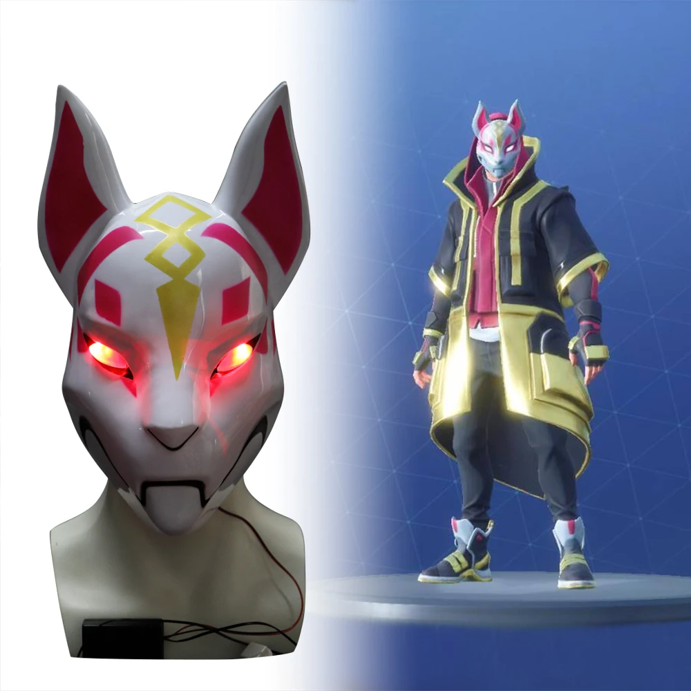 Kitsune Fortniter Mask drift Fox Mask With Led Light Battle Royale Full Face Halloween Party Mask Best Selling Costume Cool Mask
Kitsune Fortniter Mask drift Fox Mask With Led Light Battle Royale Full Face Halloween Party Mask Best Selling Costume Cool Mask