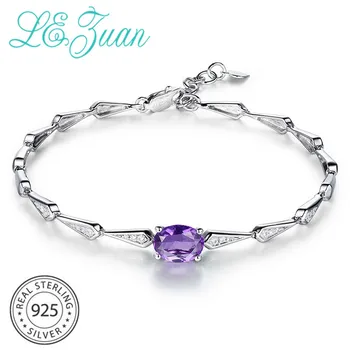 L&zuan 1.225ct Natural Amethyst Purple Stone Bracelets for Woman 925 Sterling Silver Fine Bracelet White Zircons Wedding Jewelry
L&zuan 1.225ct Natural Amethyst Purple Stone Bracelets for Woman 925 Sterling Silver Fine Bracelet White Zircons Wedding Jewelry