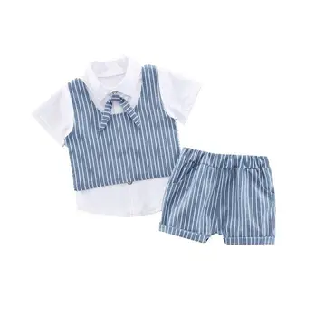 Summer Fashion Children Boys Girls Infant Clothes Strips Jacket Shirt Shorts 3pcs/Set Toddler Cotton Clothing Kids Tracksuit Set 
Summer Fashion Children Boys Girls Infant Clothes Strips Jacket Shirt Shorts 3pcs/Set Toddler Cotton Clothing Kids Tracksuit Set