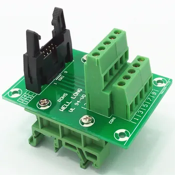 IDC10 2x5 Pins 0.1" Male Header Breakout Board, Terminal Block, with Simple DIN Rail Mounting feet.
IDC10 2x5 Pins 0.1" Male Header Breakout Board, Terminal Block, with Simple DIN Rail Mounting feet.