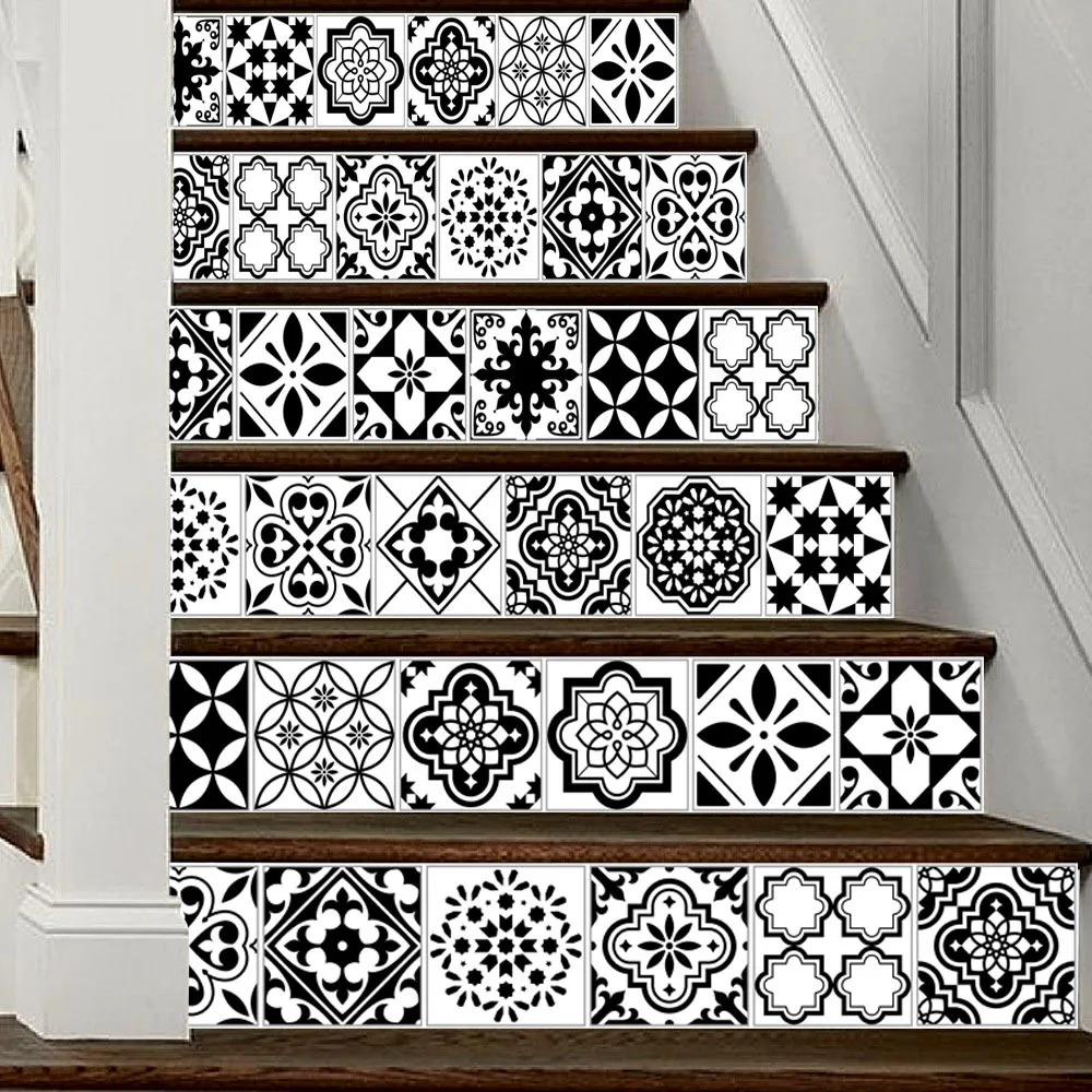6pcs/set Black and White 3D Arabic Style DIY Stairs Tiles Art Mural Walll Sticker Step Tiles Decoration Creative PVC Wallpaper
6pcs/set Black and White 3D Arabic Style DIY Stairs Tiles Art Mural Walll Sticker Step Tiles Decoration Creative PVC Wallpaper