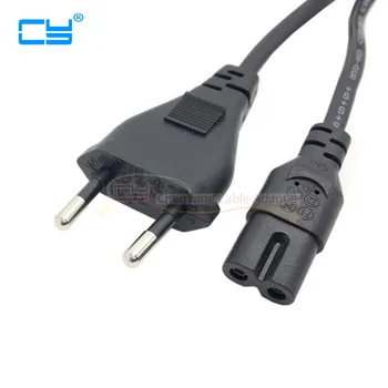 

50cm 0.5m 1.5m 5ft Europe European EU plug power supply Cable 2-prong 2 power outlet Cord IEC 320 IEC320 C7 for Laptop Notebook