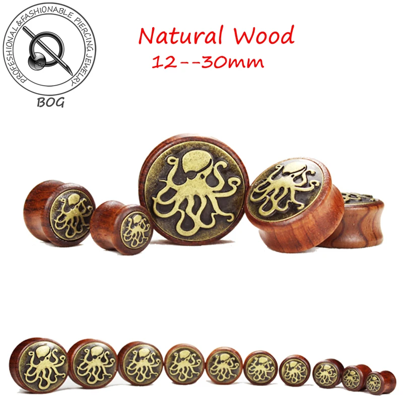 BOG-Lot 10 Pairs- Natural Wood With Octopus Logo Ear Tunnel Plugs Earlet Expander Stretcher Taper Piercing Body Jewelry
BOG-Lot 10 Pairs- Natural Wood With Octopus Logo Ear Tunnel Plugs Earlet Expander Stretcher Taper Piercing Body Jewelry