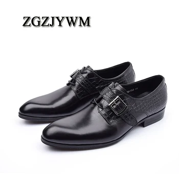 ZGZJYWM Men Genuine Leather Black/Red Buckle Strap Solid Dress Pointed Toe Italian Wedding Men Formal Oxford Shoes
ZGZJYWM Men Genuine Leather Black/Red Buckle Strap Solid Dress Pointed Toe Italian Wedding Men Formal Oxford Shoes