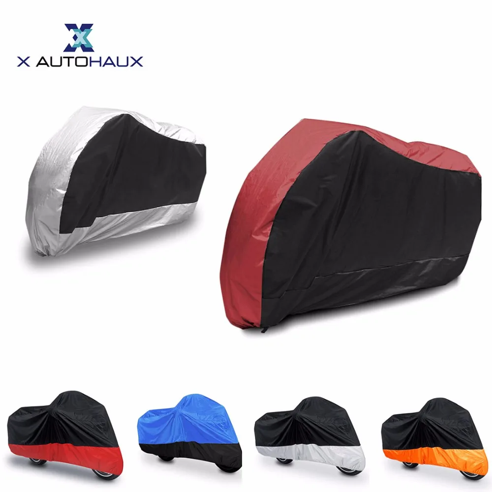 X AUTOHAUX Colorful Universal 180T Rain Dust Motorcycle Cover Blue&Black Outdoor Rainproof UV Resistant Protector Motor COVER
X AUTOHAUX Colorful Universal 180T Rain Dust Motorcycle Cover Blue&Black Outdoor Rainproof UV Resistant Protector Motor COVER