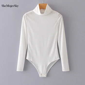 SheMujerSky Long Sleeve White Slim Bodysuits Solid Turtleneck Jumpsuit Overalls enterizos y mamelucos elegantes de damas
SheMujerSky Long Sleeve White Slim Bodysuits Solid Turtleneck Jumpsuit Overalls enterizos y mamelucos elegantes de damas
