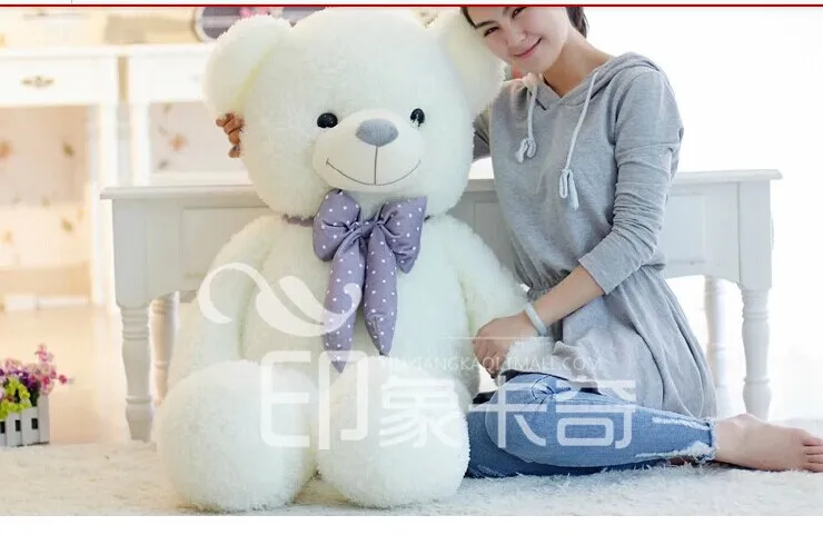 Stuffed animal 100cm white lovely Teddy bear plush toy bear doll girlfriend's gift w2094
