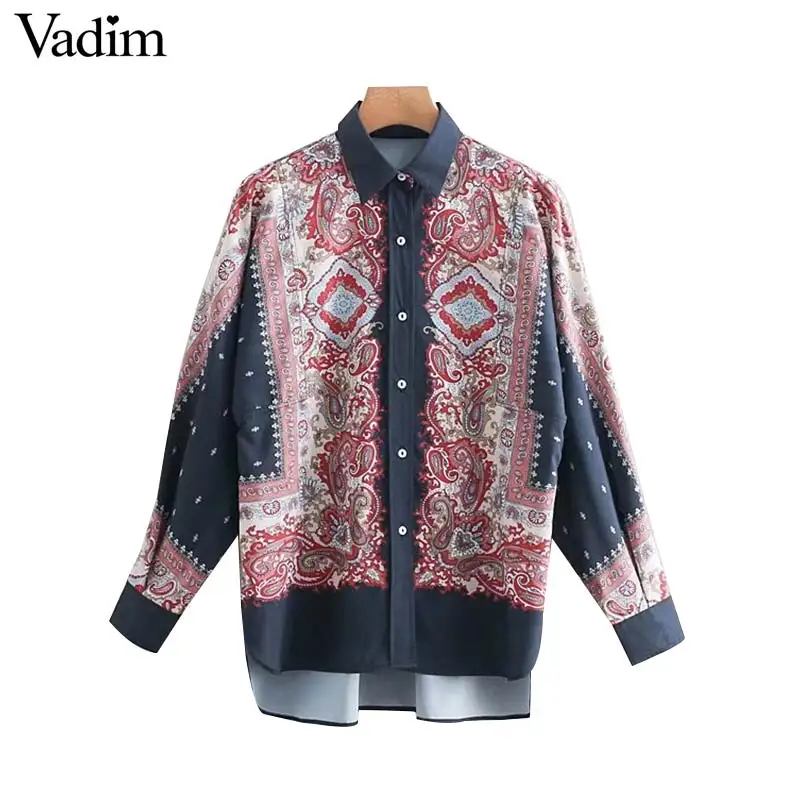 Vadim women print oversized blouse long sleeve turn down collar shirt female vintage loose stylish casual tops blusas LA907
Vadim women print oversized blouse long sleeve turn down collar shirt female vintage loose stylish casual tops blusas LA907