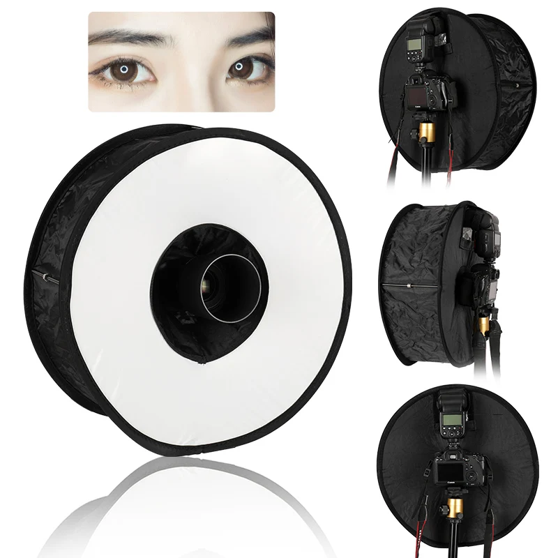 Ring Softbox Speedlight Universal Collapsible Magnetic Ring Flash Diffuser Soft Box 45cm/18" for Macro and Portrait Photography
Ring Softbox Speedlight Universal Collapsible Magnetic Ring Flash Diffuser Soft Box 45cm/18" for Macro and Portrait Photography