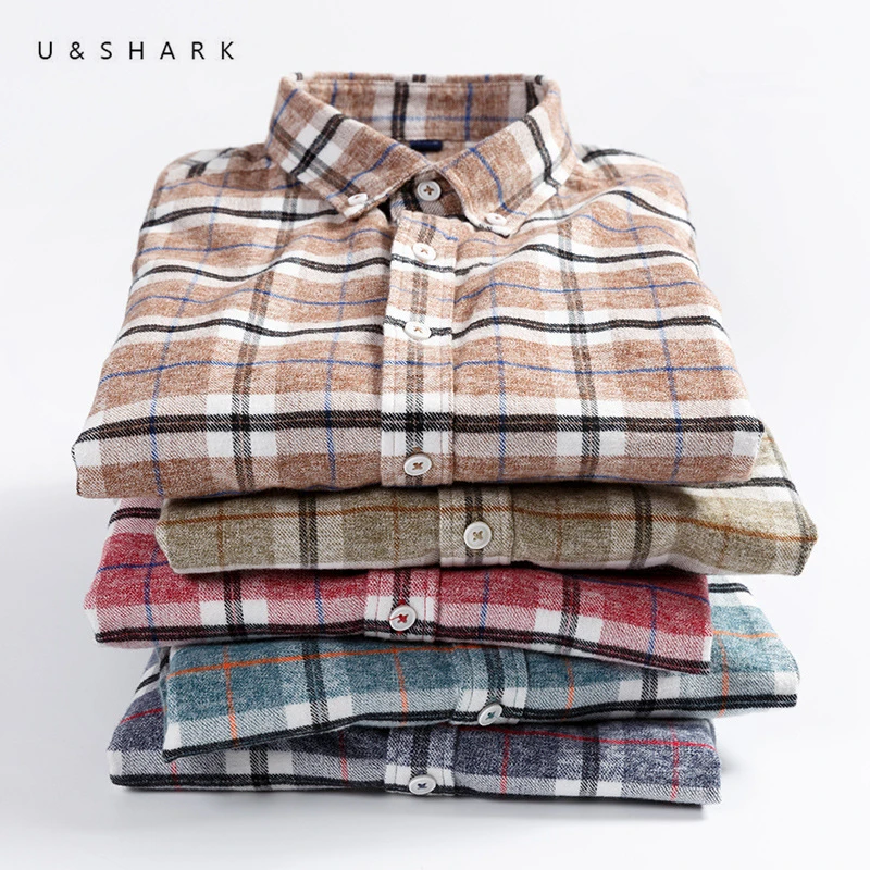 U&SHARK Men Flannel Plaid Shirt 100% Cotton Spring Autumn Long Sleeve Casual Shirts Slim Fit Checkered Shirt Brand Clothing Male
U&SHARK Men Flannel Plaid Shirt 100% Cotton Spring Autumn Long Sleeve Casual Shirts Slim Fit Checkered Shirt Brand Clothing Male