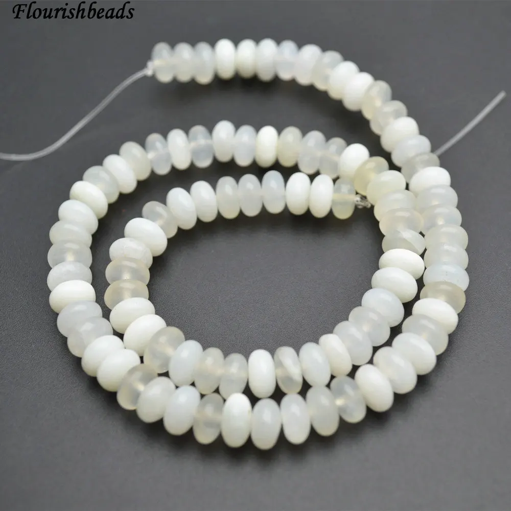 Wholesale 5x8mm Natural White Xinshan Jade Stone Rondelle Spacer Loose Beads Fashion Jewelry making supplies 5 strands per lot | Украшения