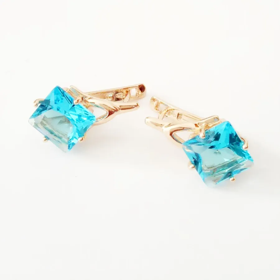 Earrings for Women 585 Gold Color Earring Fashion Jewelry Square Blue Cubic Zircon Women Drop Earrings
Earrings for Women 585 Gold Color Earring Fashion Jewelry Square Blue Cubic Zircon Women Drop Earrings