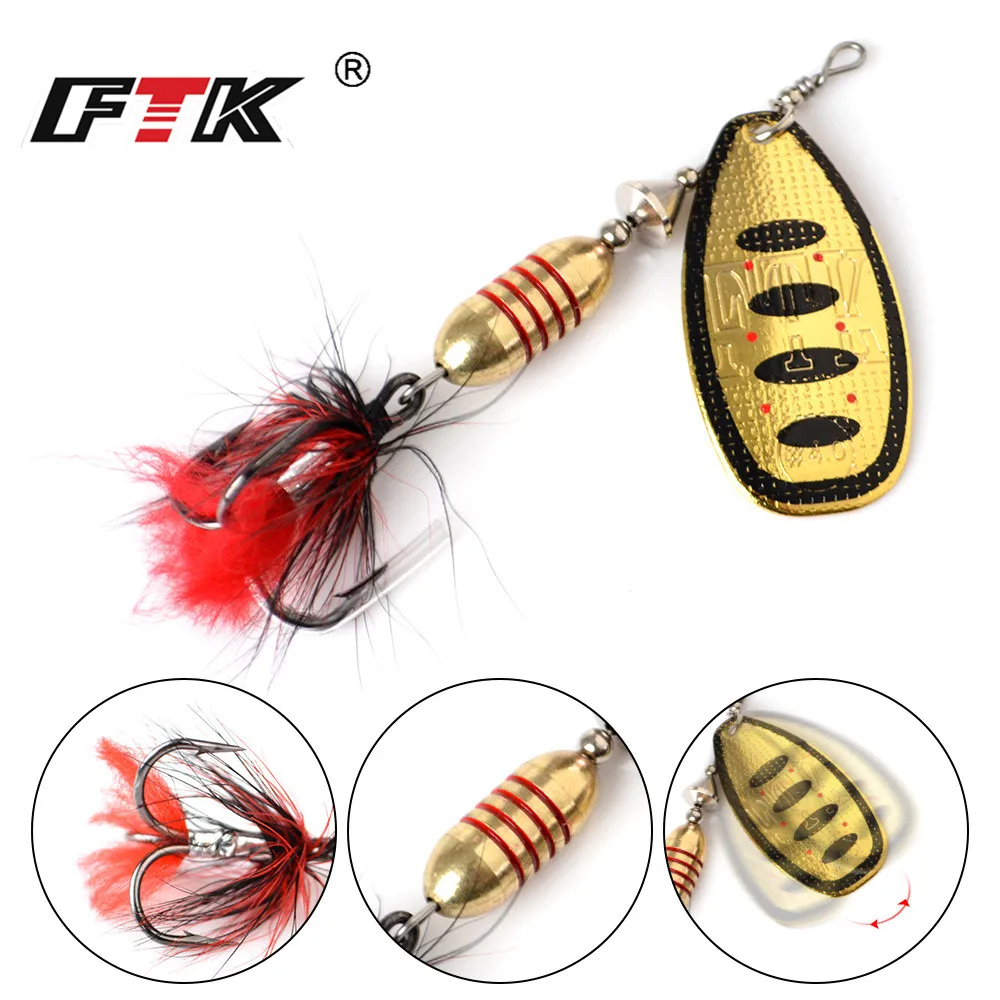 

1pcs Spinner Bait Fishing Lures Spoon Lure 17.5g With Feather Treble Hooks 1# Arttificial Bait Metal Wobblers Pike Tackle