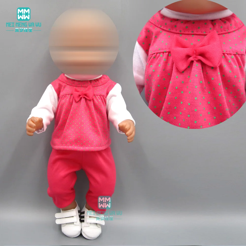Clothes for doll fits 43cm toy new born doll accessories and American doll soft Rose red casual suit baby clothes
Clothes for doll fits 43cm toy new born doll accessories and American doll soft Rose red casual suit baby clothes
