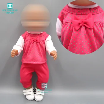 Clothes for doll fits 43cm toy new born doll accessories and American doll soft Rose red casual suit baby clothes
Clothes for doll fits 43cm toy new born doll accessories and American doll soft Rose red casual suit baby clothes