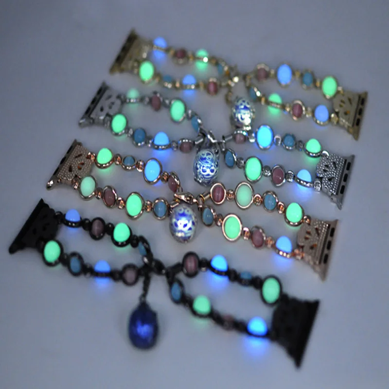 Luminous Pearl Beads Bracelet Watch Strap For iWatch Series 4 Bracelet Stainless Steel For Apple Watch Women Band 38/40/42/44mm
Luminous Pearl Beads Bracelet Watch Strap For iWatch Series 4 Bracelet Stainless Steel For Apple Watch Women Band 38/40/42/44mm