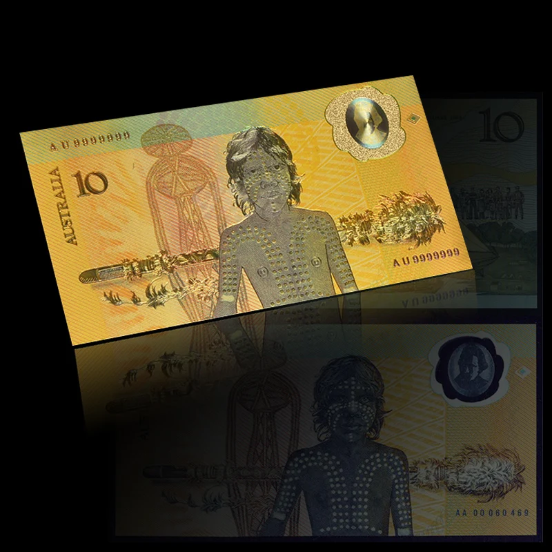 WR Australian Gold Banknote Color NEW 10 Paper Money Banknote souvenir promotional gift for friend Gold Foil Fake BankNote
WR Australian Gold Banknote Color NEW 10 Paper Money Banknote souvenir promotional gift for friend Gold Foil Fake BankNote