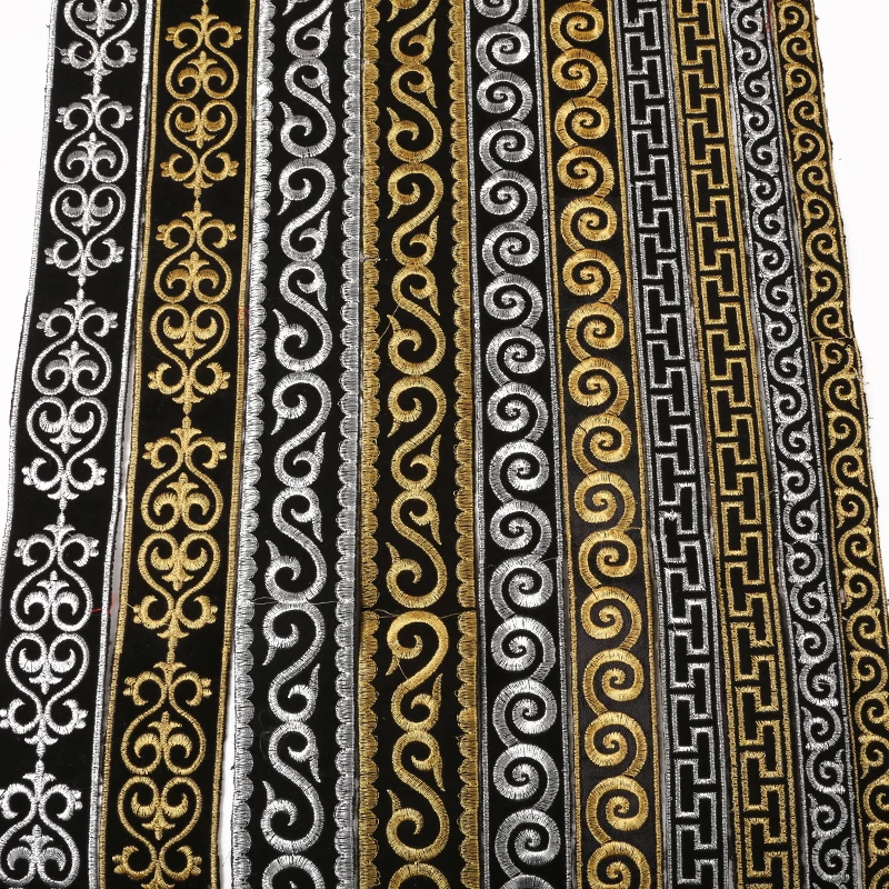 4 Meters/lot Width 2/2.5/3/5cm Gold Silver Ethnic Embroid Lace Trim Jacquard Ribbon for Garment Accessories DIY Craft Making
4 Meters/lot Width 2/2.5/3/5cm Gold Silver Ethnic Embroid Lace Trim Jacquard Ribbon for Garment Accessories DIY Craft Making