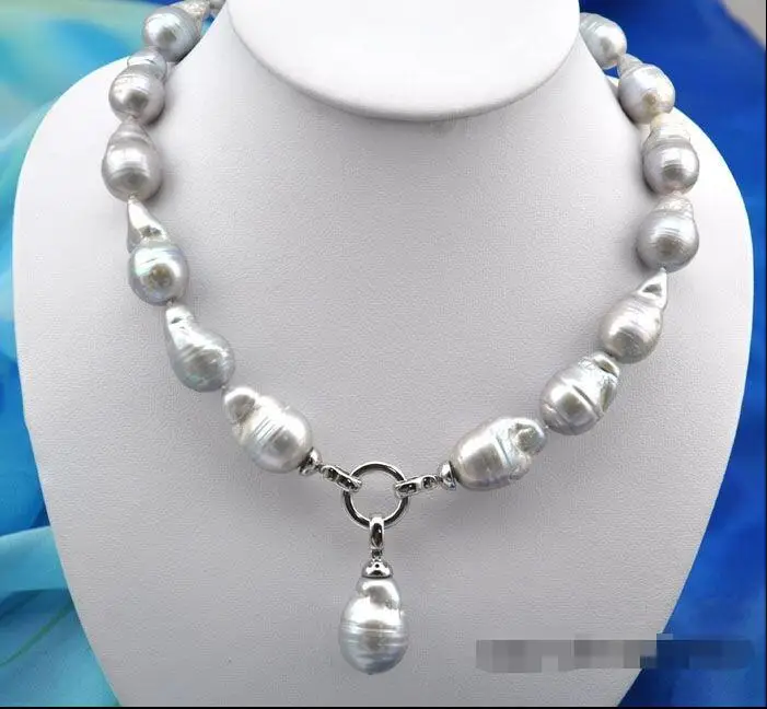 Free shipping hot sale Women Bridal Wedding Jewelry >>17.5" 16x25mm baroque gray reborn keshi pearl necklace pendant
Free shipping hot sale Women Bridal Wedding Jewelry >>17.5" 16x25mm baroque gray reborn keshi pearl necklace pendant