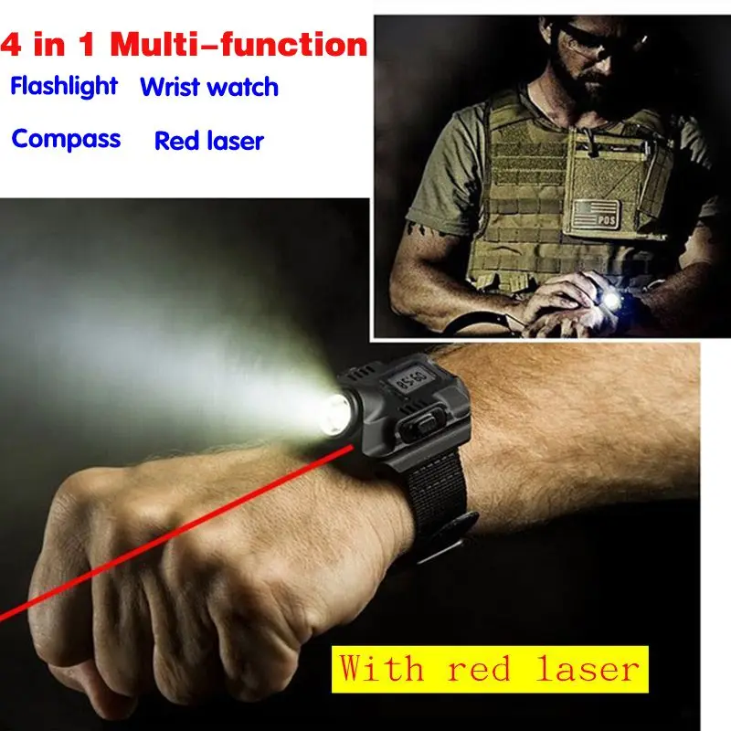 2016 new Multifunctional waterproof sports watch Wrist watch torch with red laser canmping running lighting
2016 new Multifunctional waterproof sports watch Wrist watch torch with red laser canmping running lighting