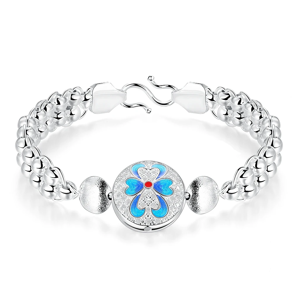 top quality 925 silver&Stamped 925 flower blue round tag ball beads bangle cuff Bracelet Women wedding jewerly wholesale
top quality 925 silver&Stamped 925 flower blue round tag ball beads bangle cuff Bracelet Women wedding jewerly wholesale