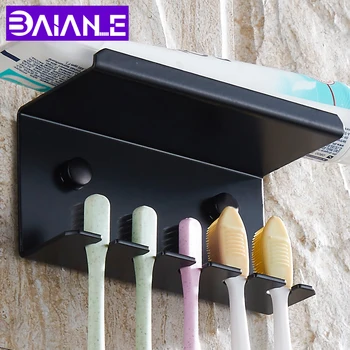 Toothbrush Holder Black Aluminum Bathroom Shelf Corner Organizer Wall Mounted Bathroom Accessories Shelves Shower Storage Rack
Toothbrush Holder Black Aluminum Bathroom Shelf Corner Organizer Wall Mounted Bathroom Accessories Shelves Shower Storage Rack