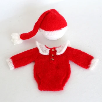 Santa suit Newborn father Christmas outfit Knit mohair hat and pant set Newborn baby romper overall Photography props
Santa suit Newborn father Christmas outfit Knit mohair hat and pant set Newborn baby romper overall Photography props