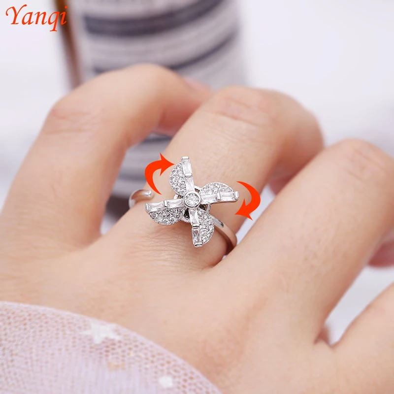 Yanqi Adjustable Windmill Wedding Rotating Rings for Women Girl Friend Rotatable Ring New 2018 Trendy Finger Anillos jewelry
Yanqi Adjustable Windmill Wedding Rotating Rings for Women Girl Friend Rotatable Ring New 2018 Trendy Finger Anillos jewelry