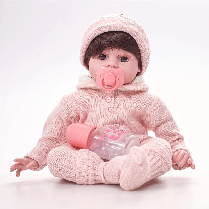 50cm Reborn Baby Dolls Lifelike Baby Girl Silicone Doll Toy With Pink Sweater Hat Pacifier Lovely Big Eyes Newborn Stuffed Toy
50cm Reborn Baby Dolls Lifelike Baby Girl Silicone Doll Toy With Pink Sweater Hat Pacifier Lovely Big Eyes Newborn Stuffed Toy