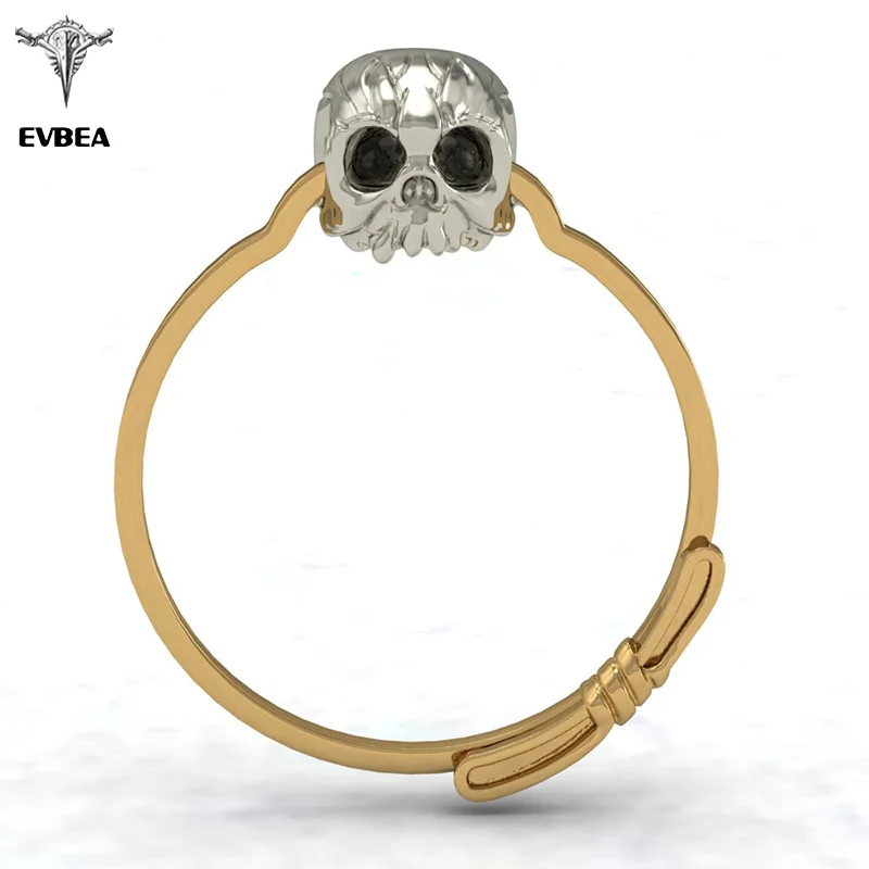 Фото EVBEA череп кольцо для панков скелет кольца на палец мужчин и женщин ретро вечерние