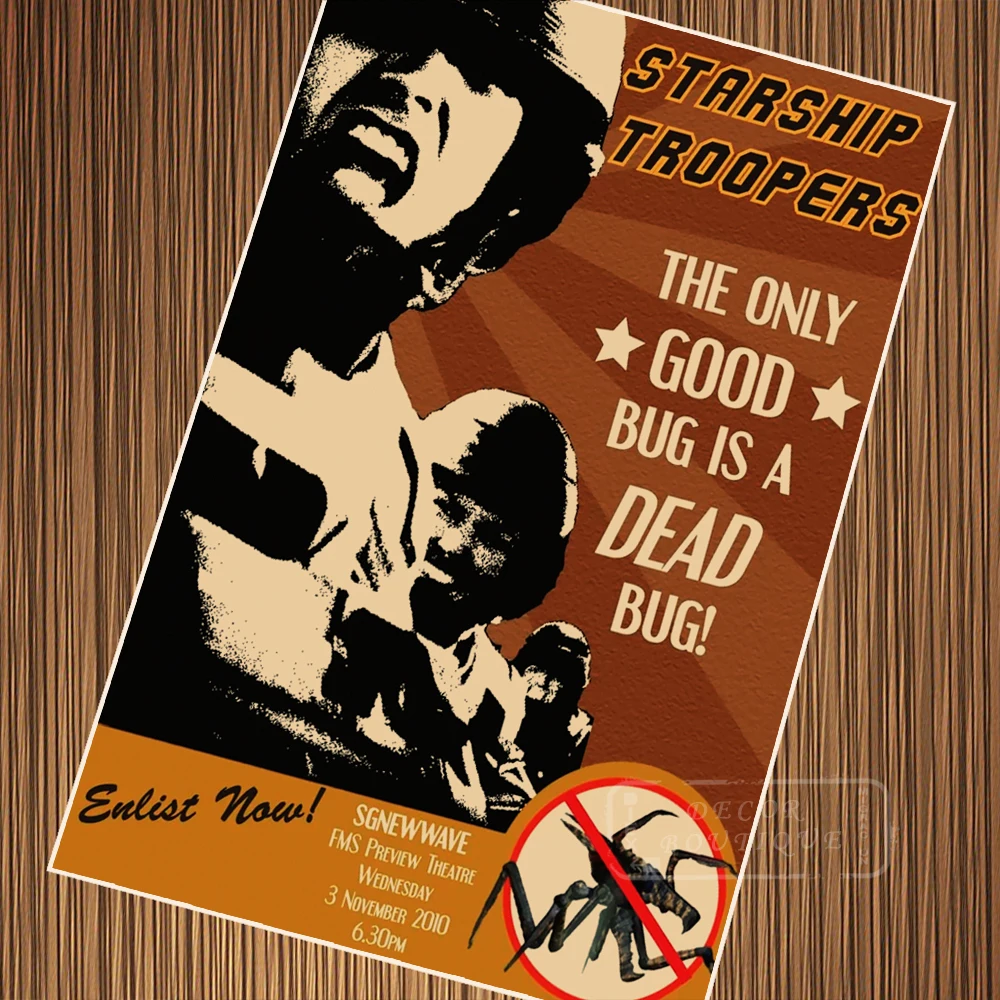 Sci-Fi Bug military sci-fi Starship Troopers War Propaganda Retro Vintage Poster Canvas Painting DIY Wall Paper Home Decor Gift
Sci-Fi Bug military sci-fi Starship Troopers War Propaganda Retro Vintage Poster Canvas Painting DIY Wall Paper Home Decor Gift