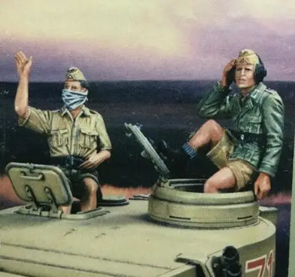 1/35 Resin Figures Tropical Panzer Crew 2pcs/set (no tank)