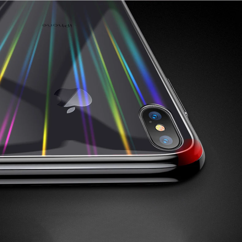 Transparent Glass Aurora Cover Case On The For Iphone 7 8 7Plus 8 Plus Protective Glass For IPhone X XS Max XR Screen Protector (15)
