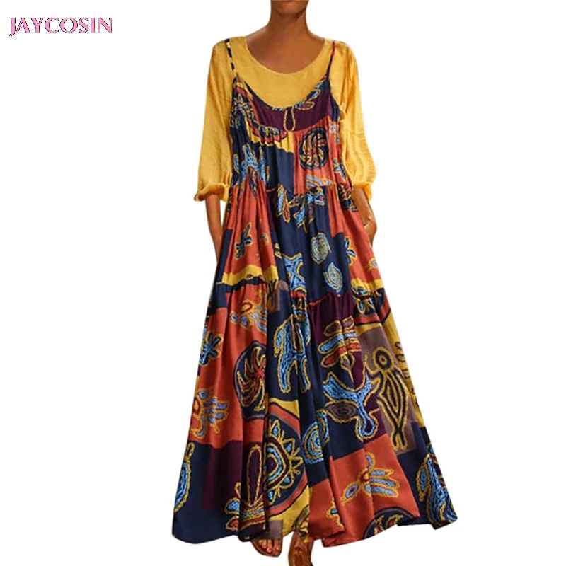 JAYCOSIN 2019 Dress Women Vintage Print Patchwork O-Neck Two Pieces Unique Pockets Charming Maxi Dress PLUS Size 5XL Drop #0604
JAYCOSIN 2019 Dress Women Vintage Print Patchwork O-Neck Two Pieces Unique Pockets Charming Maxi Dress PLUS Size 5XL Drop #0604