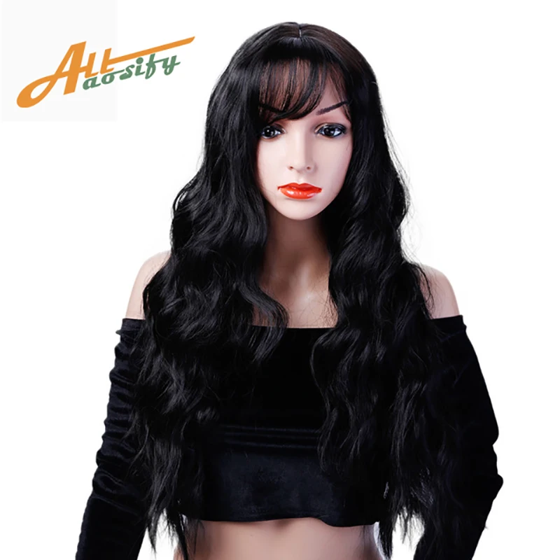 Allaosify длинные волнистые волосы для женщин Синтетические серые парики белых