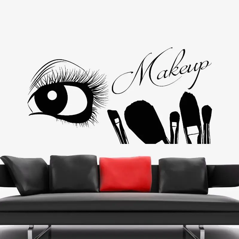 Vinyl Wall Decal Eyelash Eye Makeup Artist Wall Sticker Brushes Beauty Salon Decor Wall Mural Eyelash Make Up Tools Decal AY893
Vinyl Wall Decal Eyelash Eye Makeup Artist Wall Sticker Brushes Beauty Salon Decor Wall Mural Eyelash Make Up Tools Decal AY893