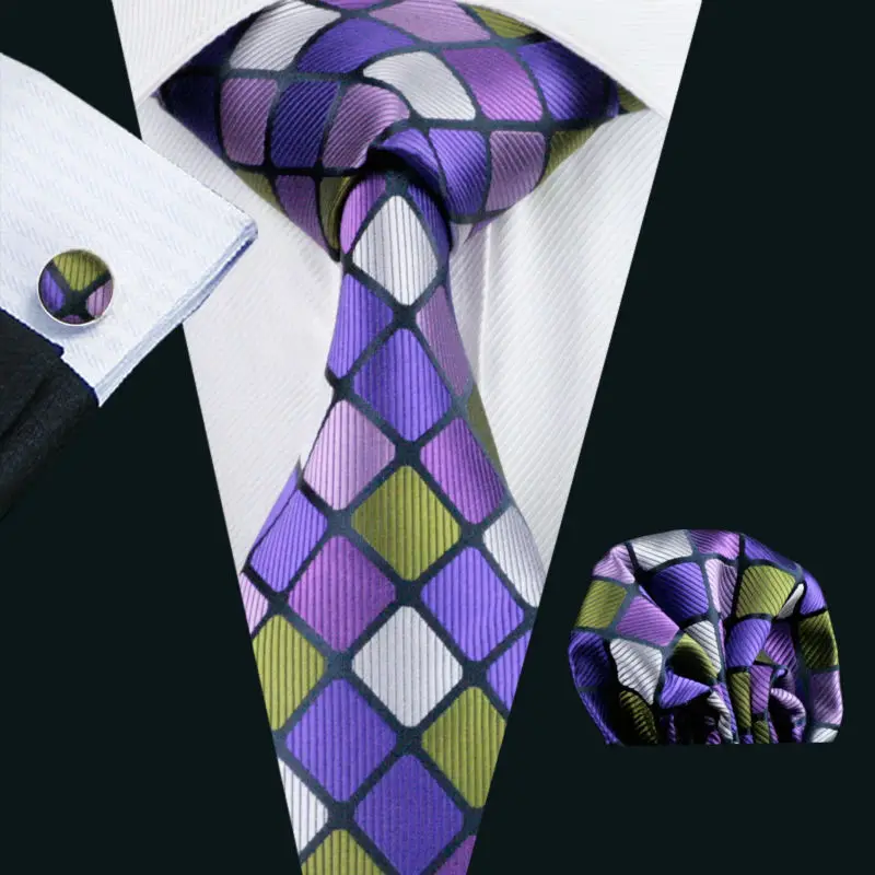 Barry.Wang Mens Tie Purple Plaid Business 100% Silk Fashion Gravata Tie Hanky Cufflinks Set For Men Formal Wedding Party LS-1156
Barry.Wang Mens Tie Purple Plaid Business 100% Silk Fashion Gravata Tie Hanky Cufflinks Set For Men Formal Wedding Party LS-1156